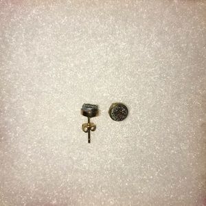 Purple/blue gem earrings with gold post